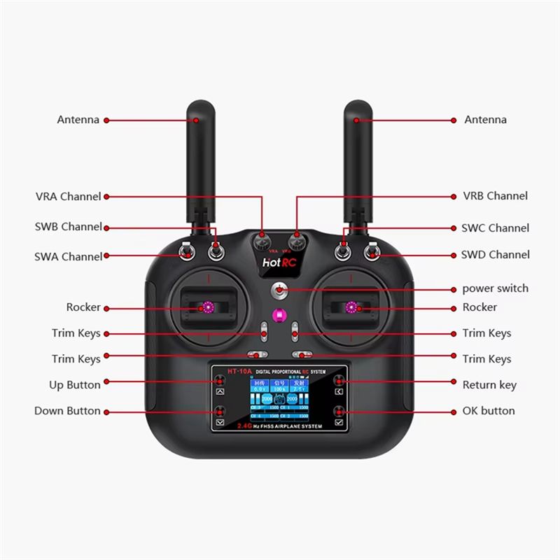 HOTRC HT-10A 2.4Ghz 10CH Remot - đánh giá và giá Drone Kit Beginner